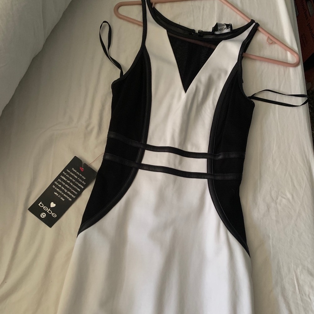 BLACK & WHITE BEBE DRESS